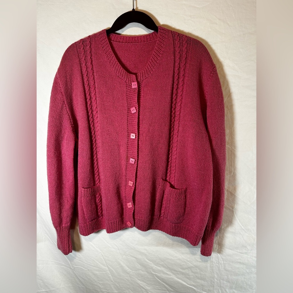 Vintage hand knit cardigan sweater